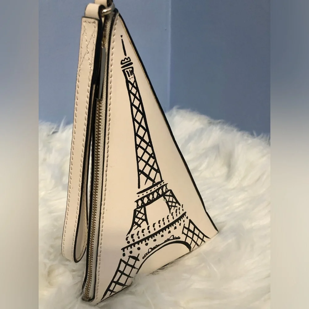 Kate Spade Triangle “Eiffel Tower” Wristlet Novelty Bag in Cement color - Picture 14 of 16